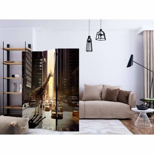 Paravan u 3 dijela - Giraffe in the Big City [Room Dividers] 135x172 Cijena