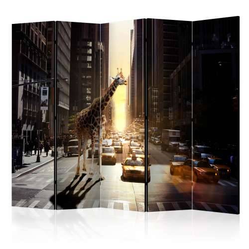 Paravan u 5 dijelova - Giraffe in the Big City II [Room Dividers] 225x172 Cijena