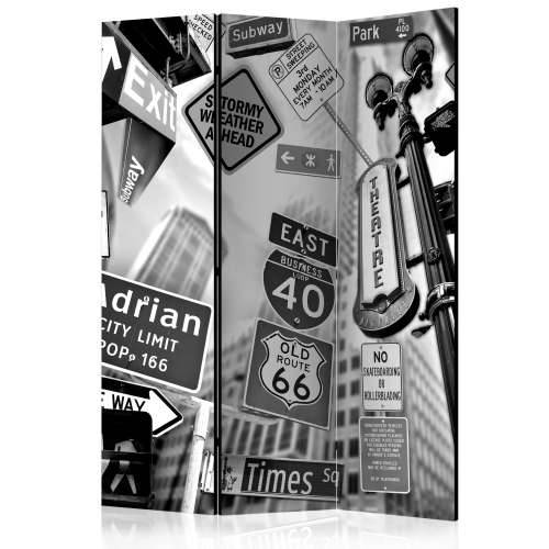 Paravan u 3 dijela - Roads to Manhattan [Room Dividers] 135x172 Cijena