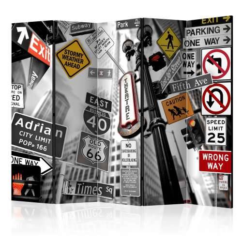 Paravan u 5 dijelova - New York Signs II [Room Dividers] 225x172 Cijena