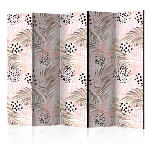 Paravan u 5 dijelova - Pink Palm Leaves II [Room Dividers] 225x172 Cijena