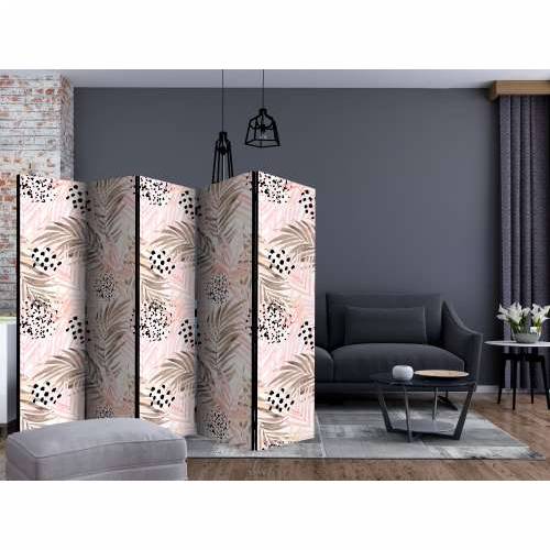 Paravan u 5 dijelova - Pink Palm Leaves II [Room Dividers] 225x172 Cijena