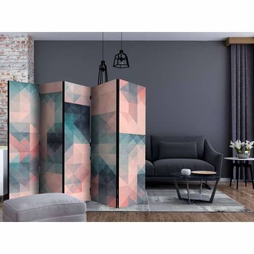 Paravan u 5 dijelova - Pixels (Green and Pink) II [Room Dividers] 225x172 Cijena