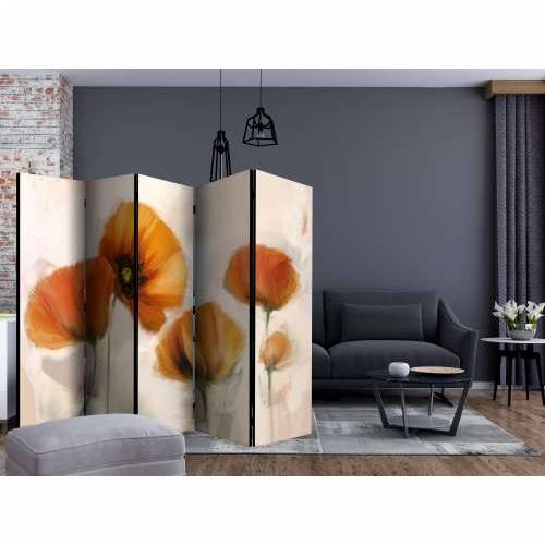 Paravan u 5 dijelova - poppies - vintage II [Room Dividers] 225x172 Cijena