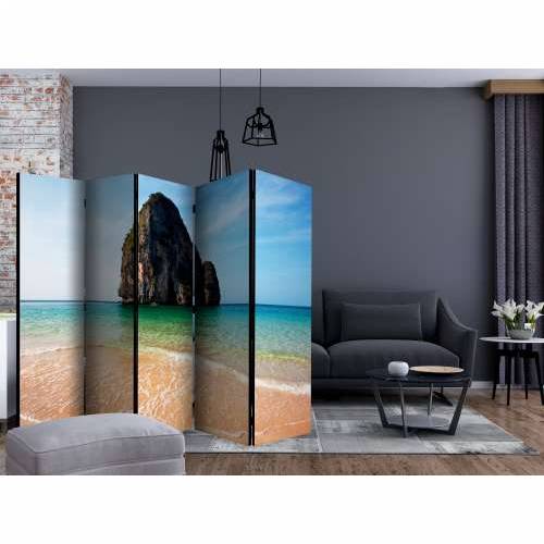 Paravan u 5 dijelova - Rock formation by shoreline, Andaman Sea, Thailand II [Room Dividers] 225x172 Cijena