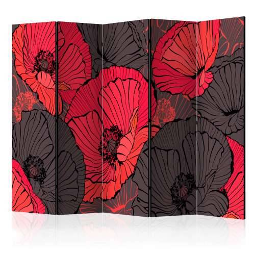 Paravan u 5 dijelova - Pleated poppies II [Room Dividers] 225x172 Cijena