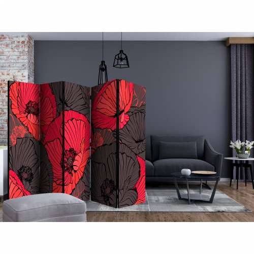 Paravan u 5 dijelova - Pleated poppies II [Room Dividers] 225x172 Cijena