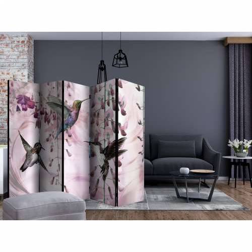 Paravan u 5 dijelova - Flying Hummingbirds (Pink) II [Room Dividers] 225x172 Cijena