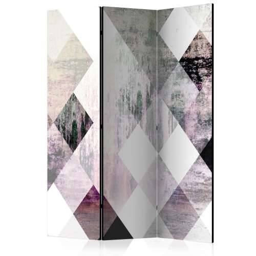 Paravan u 3 dijela - Rhombic Chessboard (Pink) [Room Dividers] 135x172 Cijena