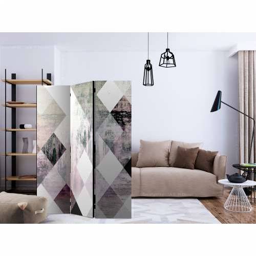 Paravan u 3 dijela - Rhombic Chessboard (Pink) [Room Dividers] 135x172 Cijena
