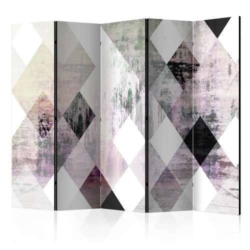 Paravan u 5 dijelova - Rhombic Chessboard (Pink) II [Room Dividers] 225x172 Cijena