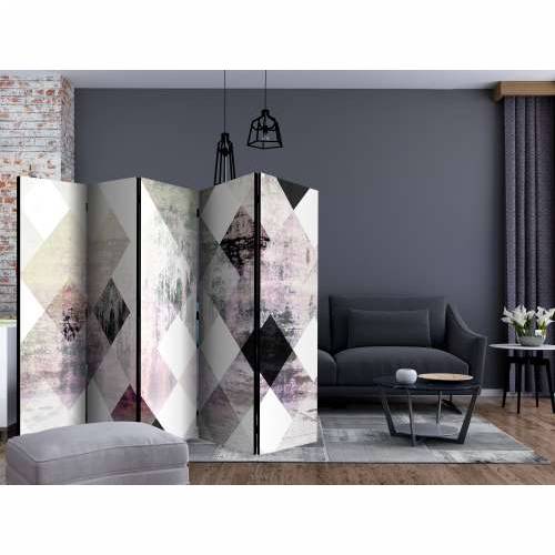 Paravan u 5 dijelova - Rhombic Chessboard (Pink) II [Room Dividers] 225x172 Cijena