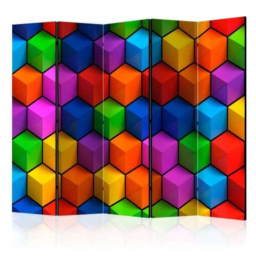 Paravan u 5 dijelova - Colorful Geometric Boxes II [Room Dividers] 225x172 Cijena