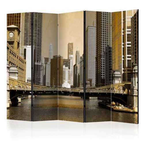 Paravan u 5 dijelova - Chicago’s bridge (vintage effect) II [Room Dividers] 225x172 Cijena