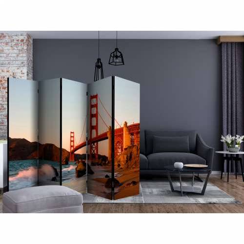 Paravan u 5 dijelova - Golden Gate Bridge - sunset, San Francisco II [Room Dividers] 225x172 Cijena