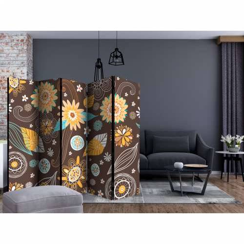 Paravan u 5 dijelova - Transparent flowers II [Room Dividers] 225x172 Cijena