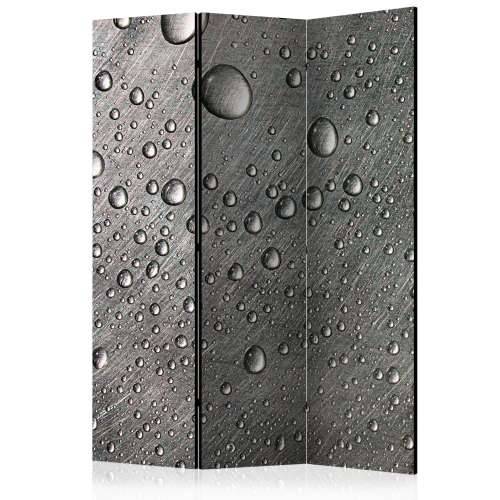 Paravan u 3 dijela - Steel surface with water drops [Room Dividers] 135x172 Cijena
