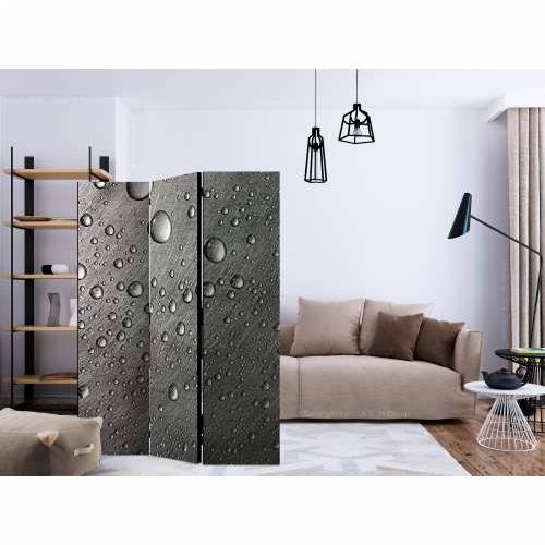 Paravan u 3 dijela - Steel surface with water drops [Room Dividers] 135x172 Cijena