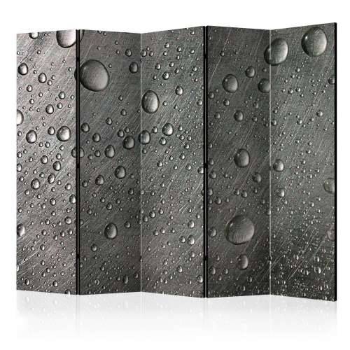 Paravan u 5 dijelova - Steel surface with water drops II [Room Dividers] 225x172 Cijena
