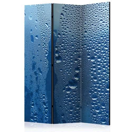 Paravan u 3 dijela - Water drops on blue glass [Room Dividers] 135x172 Cijena