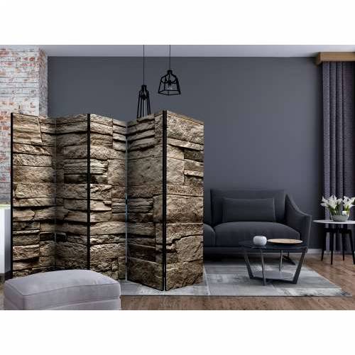 Paravan u 5 dijelova - Beautiful Brown Stone II [Room Dividers] 225x172 Cijena