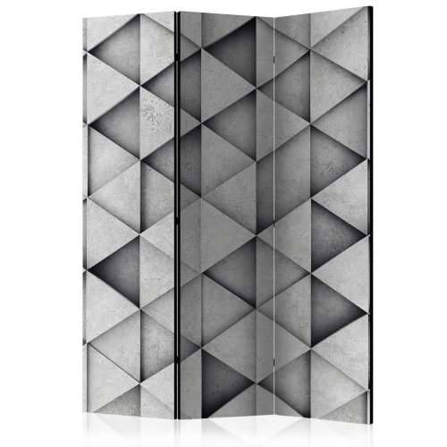 Paravan u 3 dijela - Grey Triangles [Room Dividers] 135x172 Cijena