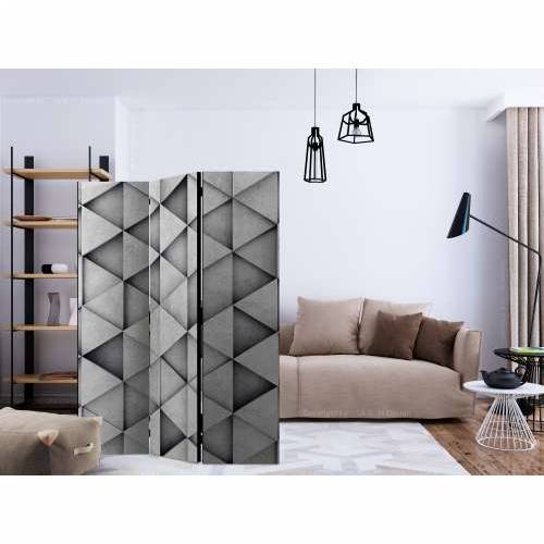 Paravan u 3 dijela - Grey Triangles [Room Dividers] 135x172 Cijena