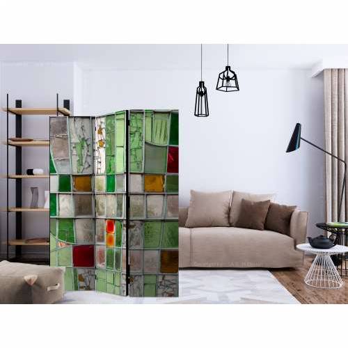 Paravan u 3 dijela - Emerald Stained Glass [Room Dividers] 135x172 Cijena