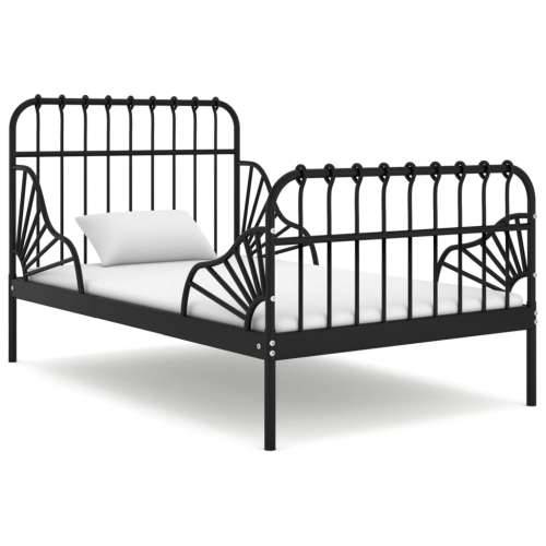 Produživi okvir za krevet crni metalni 80 x 130/200 cm - Crna Cijena