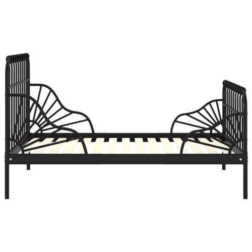 Produživi okvir za krevet crni metalni 80 x 130/200 cm - Crna Cijena