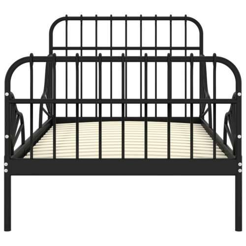 Produživi okvir za krevet crni metalni 80 x 130/200 cm - Crna Cijena