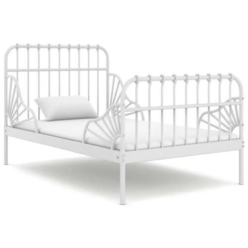 Produživi okvir za krevet bijeli metalni 80 x 130/200 cm - Bijela Cijena