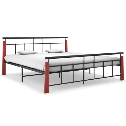Okvir za krevet od metala i masivne hrastovine 180 x 200 cm - Tamno smeđa 180 x 200 cm Cijena