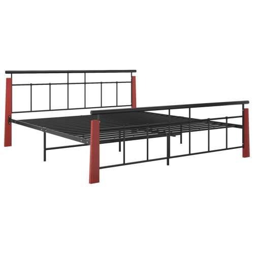 Okvir za krevet od metala i masivne hrastovine 180 x 200 cm - Tamno smeđa 180 x 200 cm Cijena