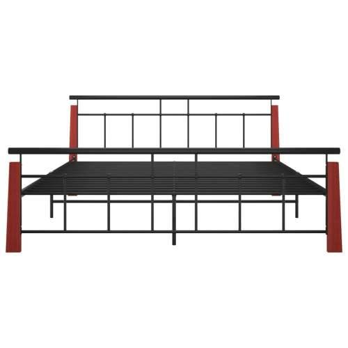 Okvir za krevet od metala i masivne hrastovine 180 x 200 cm - Tamno smeđa 180 x 200 cm Cijena