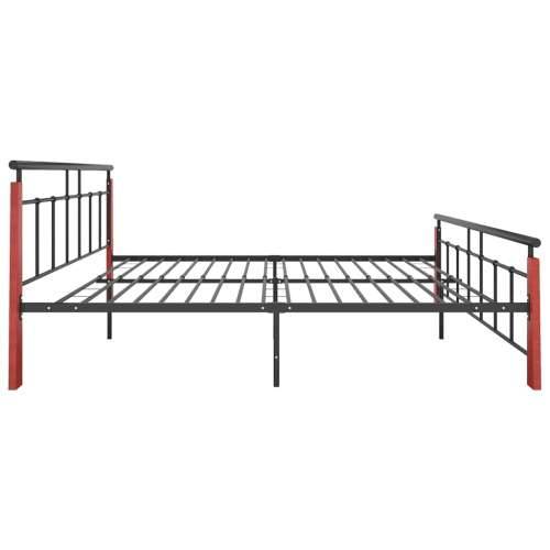 Okvir za krevet od metala i masivne hrastovine 180 x 200 cm - Tamno smeđa 180 x 200 cm Cijena