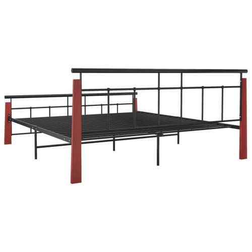 Okvir za krevet od metala i masivne hrastovine 180 x 200 cm - Tamno smeđa 180 x 200 cm Cijena