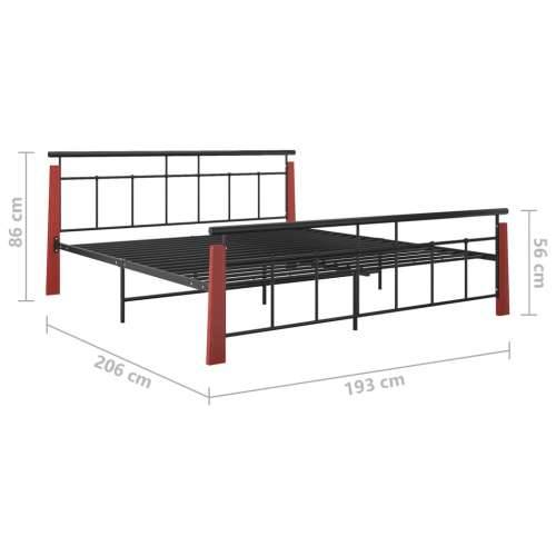 Okvir za krevet od metala i masivne hrastovine 180 x 200 cm - Tamno smeđa 180 x 200 cm Cijena
