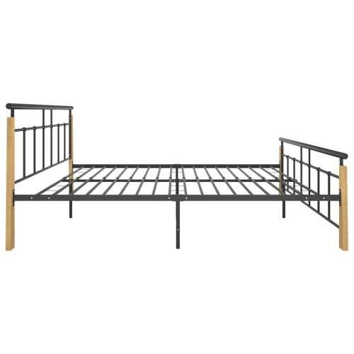 Okvir za krevet od metala i masivne hrastovine 180 x 200 cm  - Svjetlosmeđa 180 x 200 cm Cijena