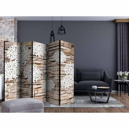 Paravan u 5 dijelova - Flowers on the Stone II [Room Dividers] 225x172 Cijena