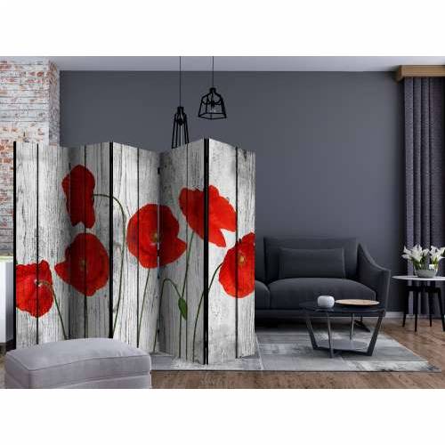 Paravan u 5 dijelova - Tale of Red Poppies II [Room Dividers] 225x172 Cijena