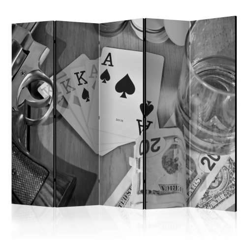 Paravan u 5 dijelova - Cards: black and white II [Room Dividers] 225x172 Cijena