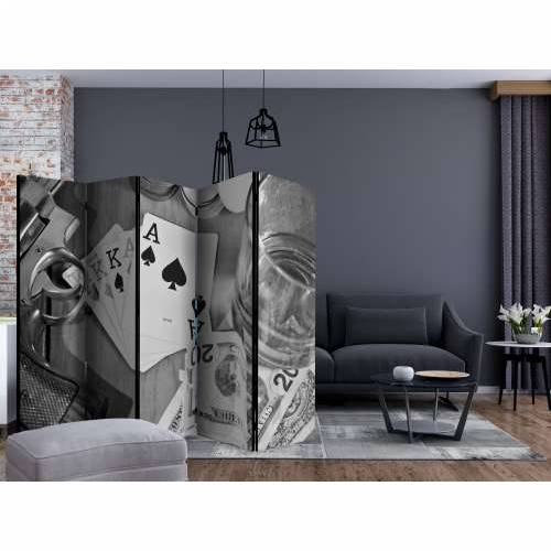 Paravan u 5 dijelova - Cards: black and white II [Room Dividers] 225x172 Cijena