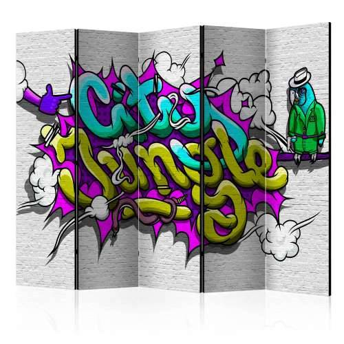 Paravan u 5 dijelova - City Jungle - graffiti II [Room Dividers] 225x172 Cijena