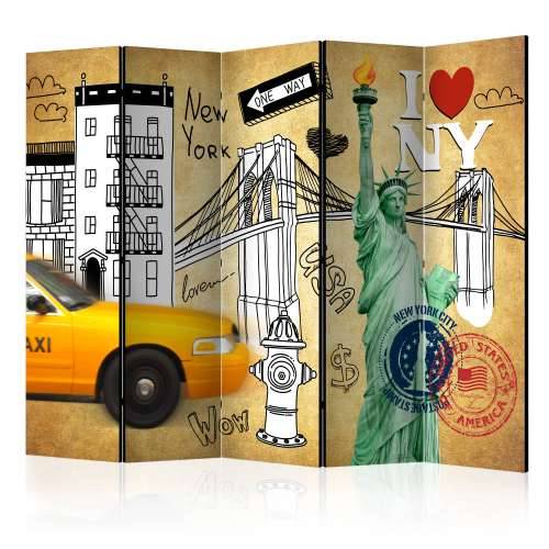 Paravan u 5 dijelova - One way - New York II [Room Dividers] 225x172 Cijena