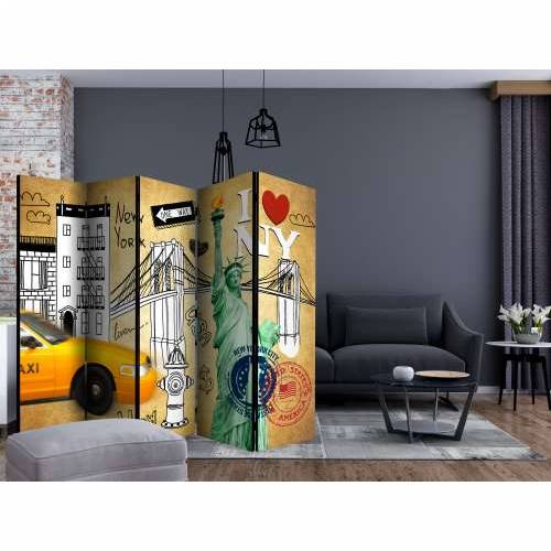 Paravan u 5 dijelova - One way - New York II [Room Dividers] 225x172 Cijena