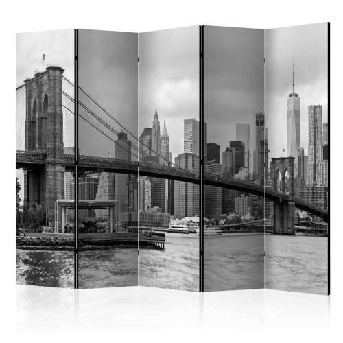 Paravan u 5 dijelova - Road to Manhattan (Black and White) II [Room Dividers] 225x172 Cijena