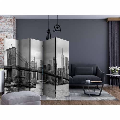 Paravan u 5 dijelova - Road to Manhattan (Black and White) II [Room Dividers] 225x172 Cijena