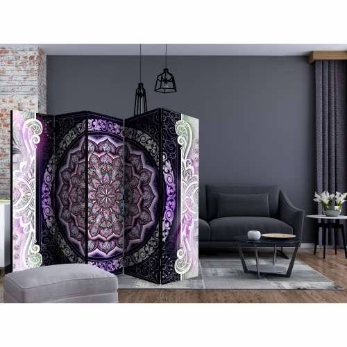 Paravan u 5 dijelova - Round Stained Glass (Violet) II [Room Dividers] 225x172 Cijena