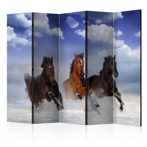 Paravan u 5 dijelova - Horses in the Snow II [Room Dividers] 225x172 Cijena